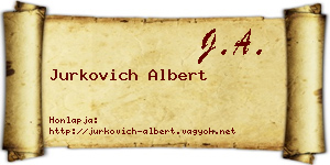 Jurkovich Albert névjegykártya