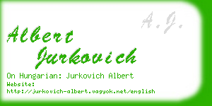 albert jurkovich business card